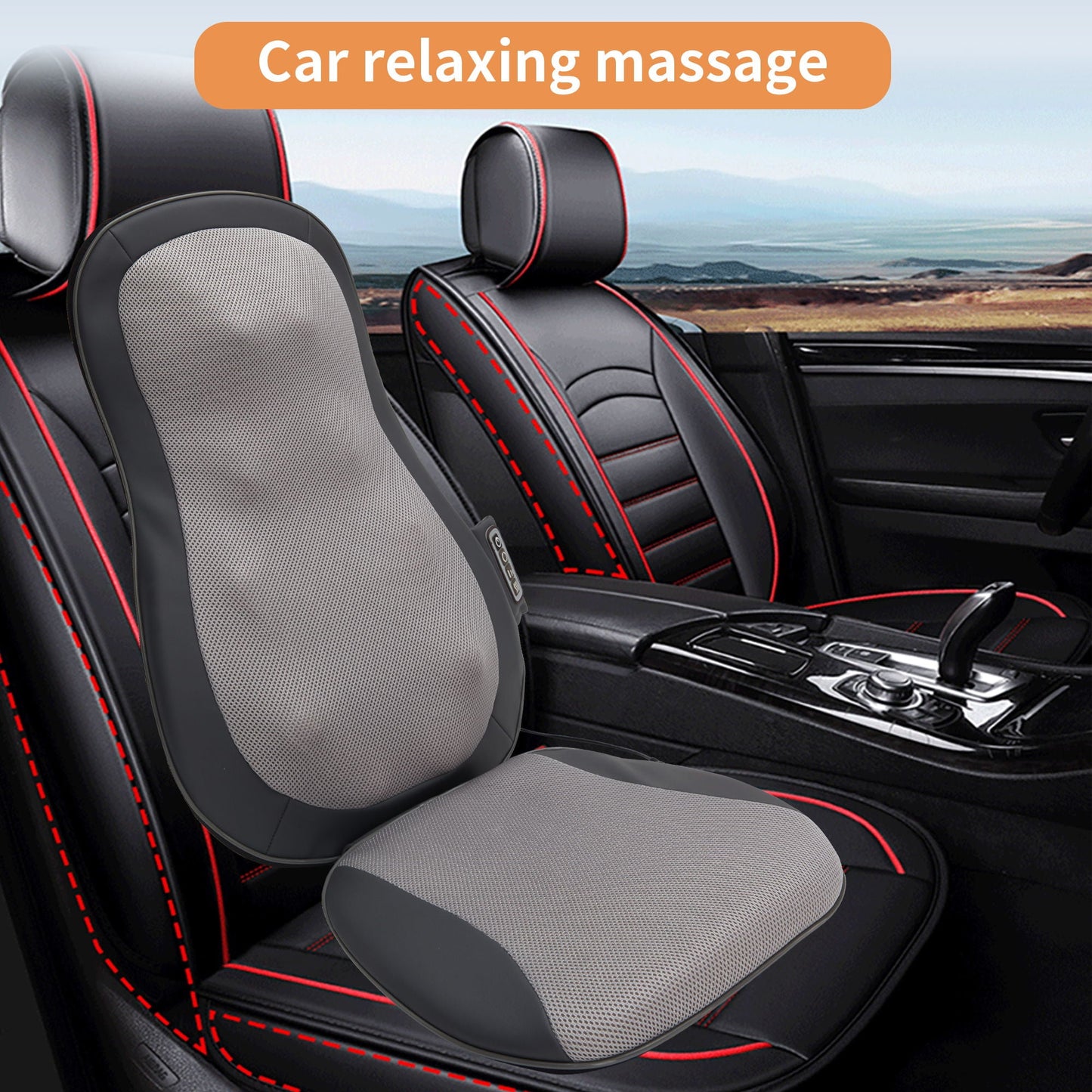 Therapeutic Shiatsu Massage Cushion With Heat Function, Polypropylene - Gray