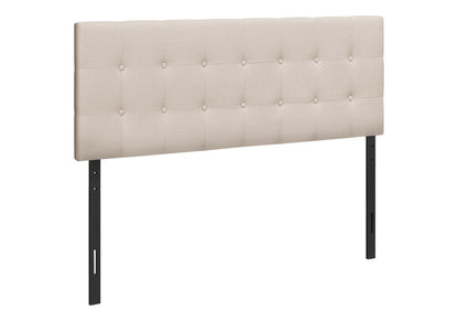 Queen Size Upholstered Transitional Beige Headboard