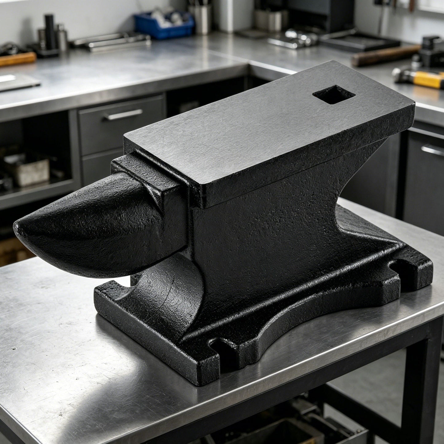100 Lbs Single Horn Anvilб Counterop And Stable Base - Black