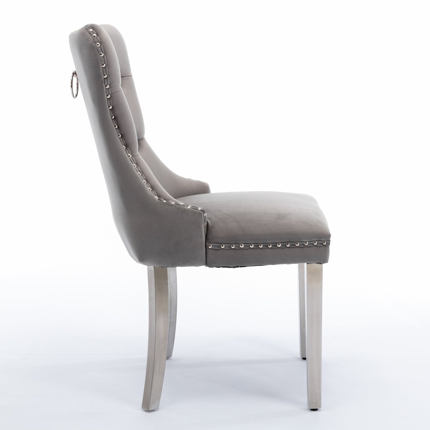 A&A Furniture Nikki Collection Modern Velvet Upholstered Dining Chairs - Set of 2