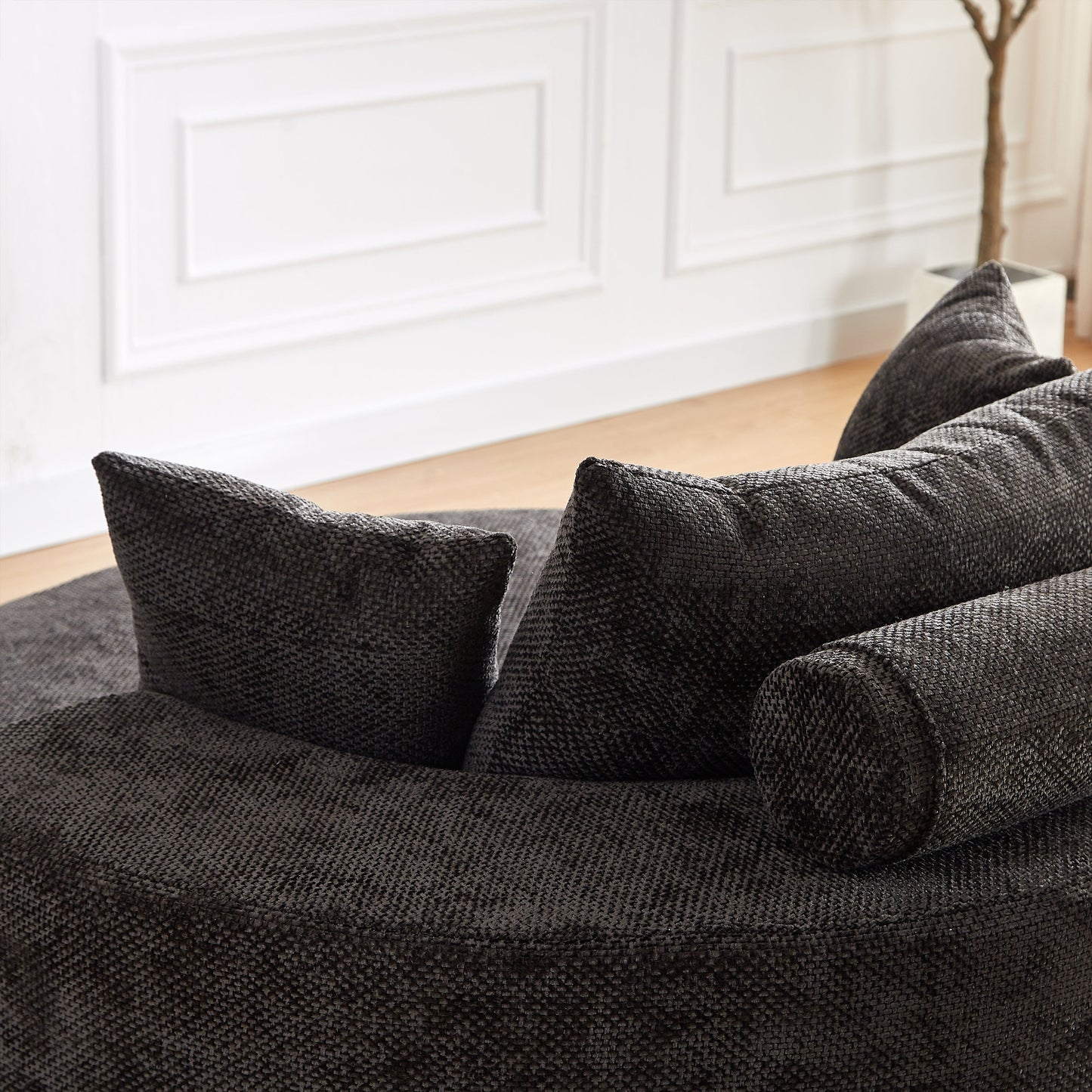 55'' Chenille Foam Single Swivel Chair