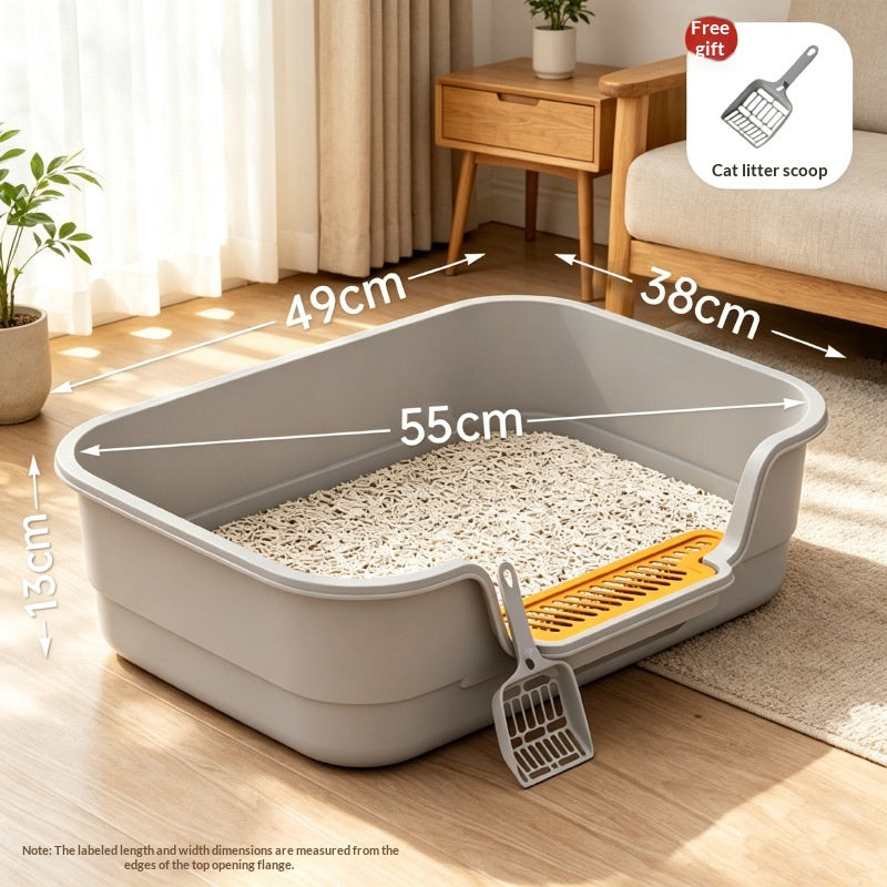 Semi-Enclosed Anti-Splash Cat Litter Box