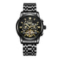 New Mens Large-rotor Skeleton Automatic Mechanical Watch