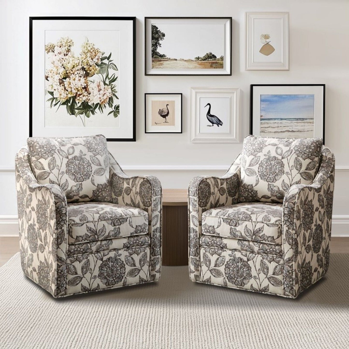 Wide Seat Arm Chair With 360 Degree Rotation