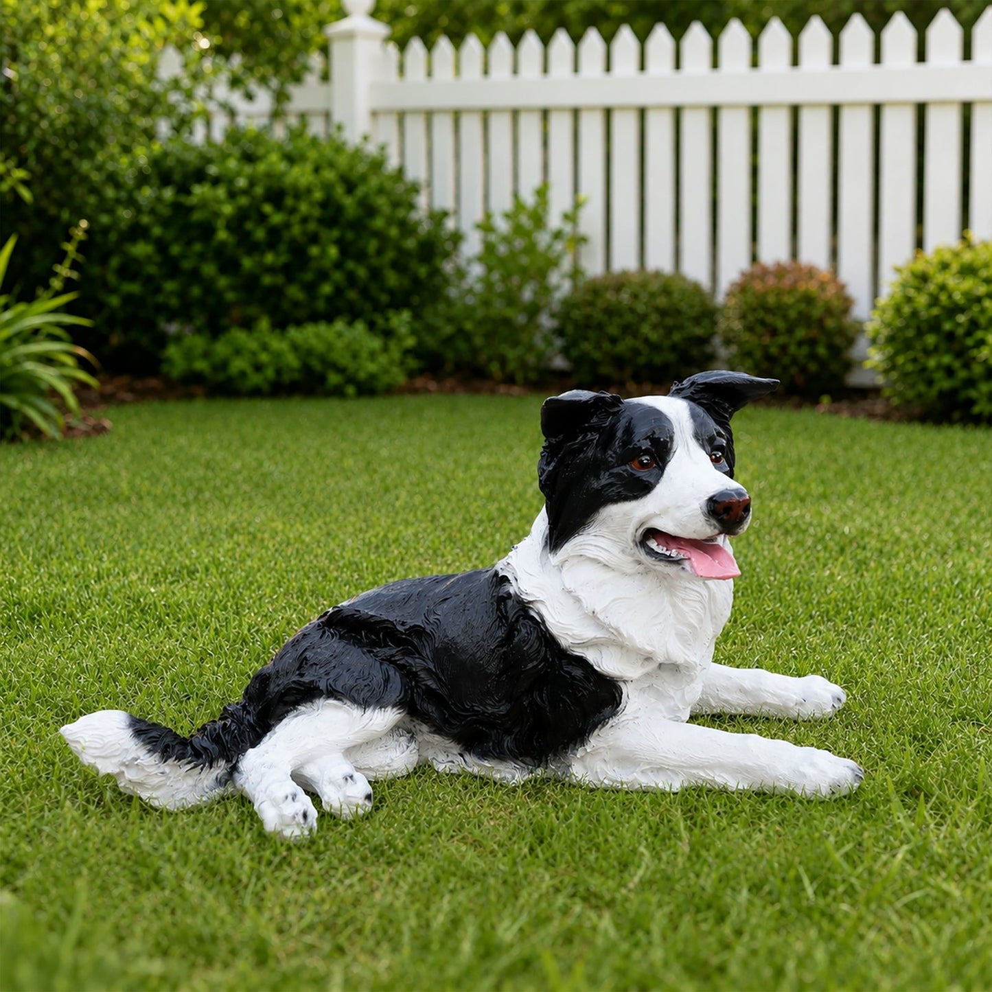 Outdoor Garden Border Collie Dog Statue Greeter