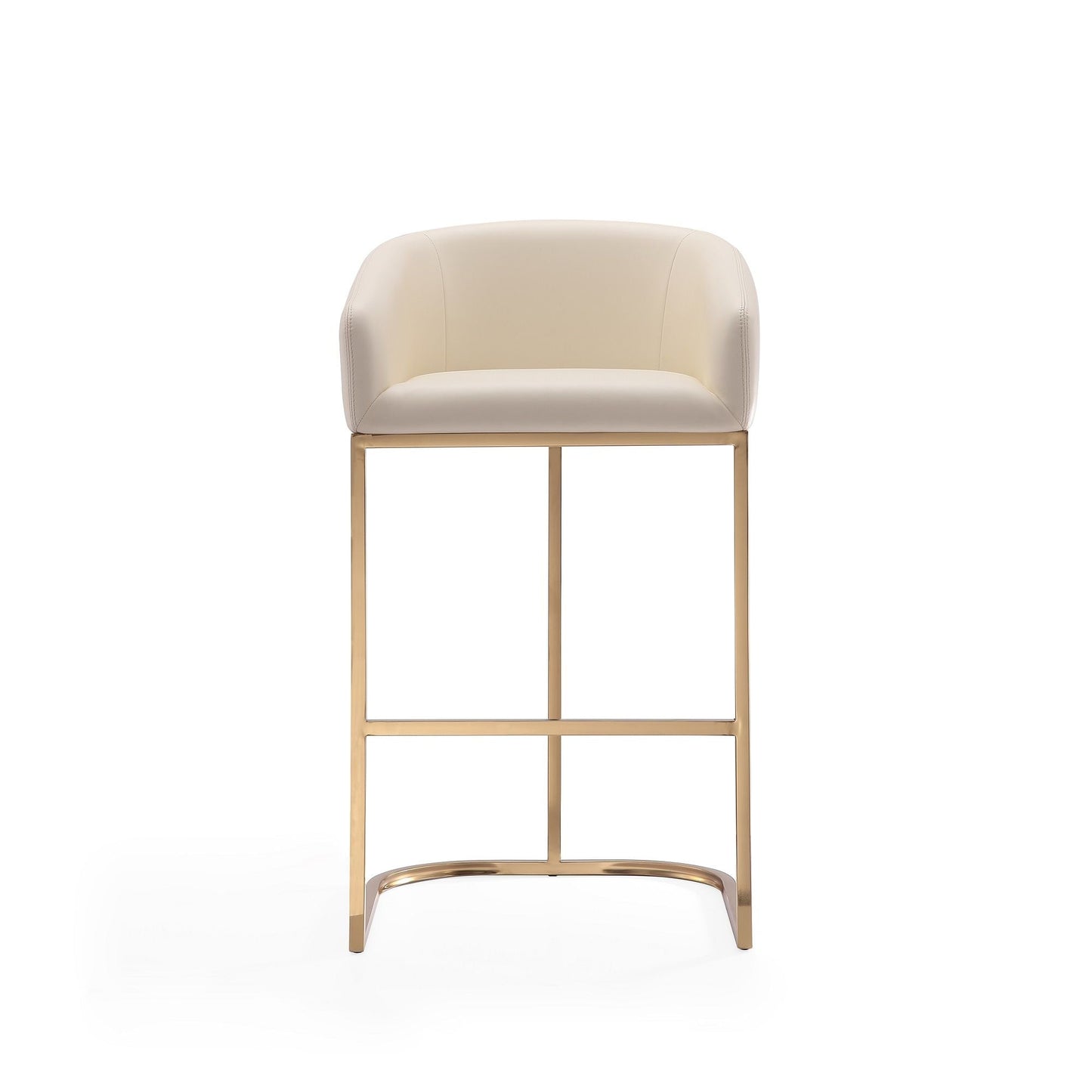 Mid-Century Modern Stool With Steel Base