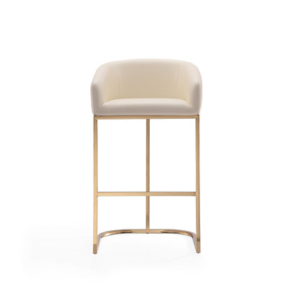 Mid-Century Modern Stool With Steel Base