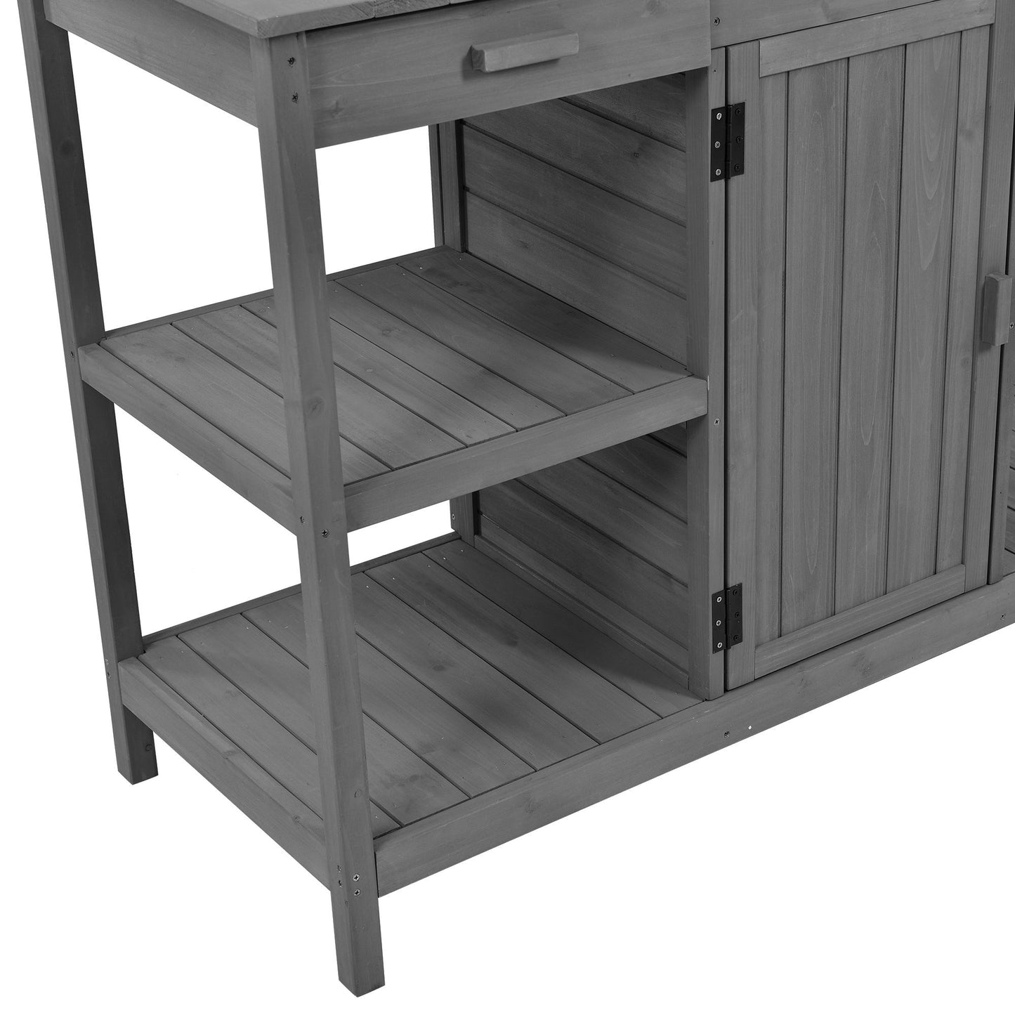Topmax 66'' Large Outdoor Farmhouse Wooden Potting Bench Table