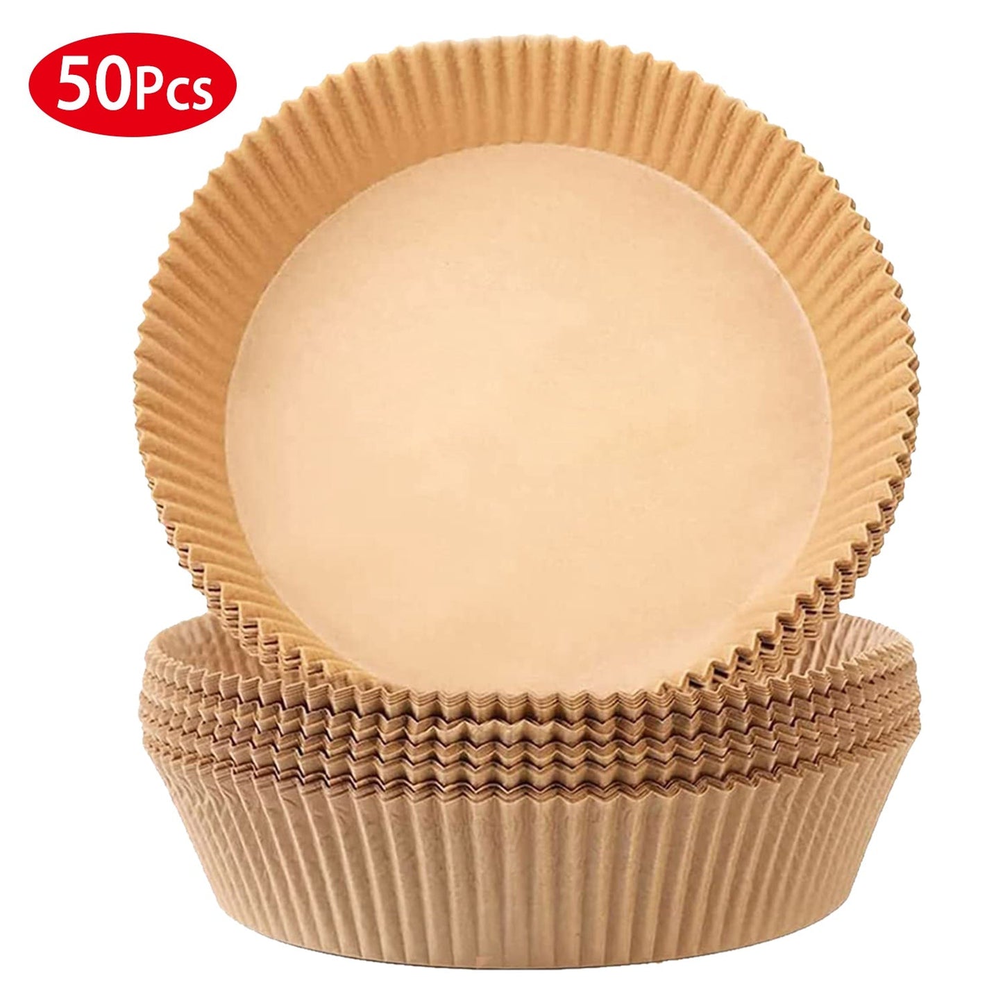 50Pcs Disposable Air Fryer Paper Liner Waterproof Non-Stick Oil-proof Parchment Paper Cooking Baking Paper  6.29in