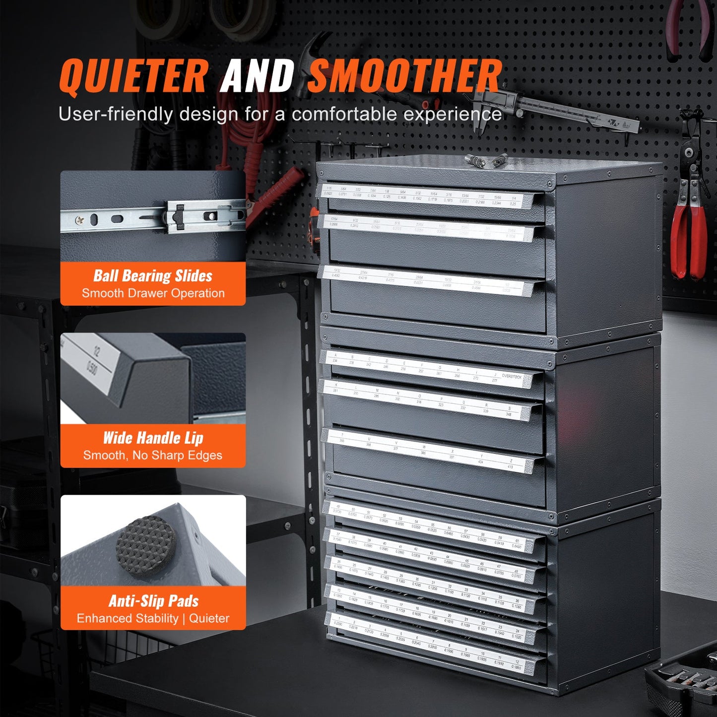 End Mill Dispenser Cabinet, Three-Drawer Organizer for End Mill Storage