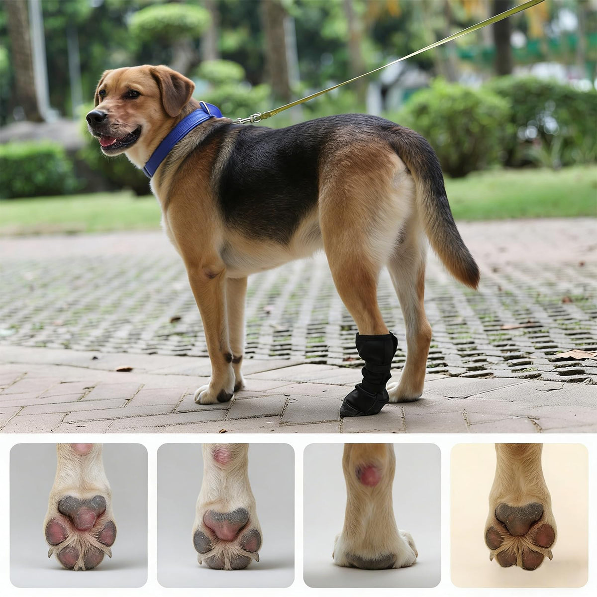 Dog Recovery Boot For Injured Paws - Breathable Dog Shoes With Non-Slip Sole & Self-Adhesive Strap, Dog Bootie To Protect Wounds From Licking, Dirt, And Infection - For Small To Medium Dogs