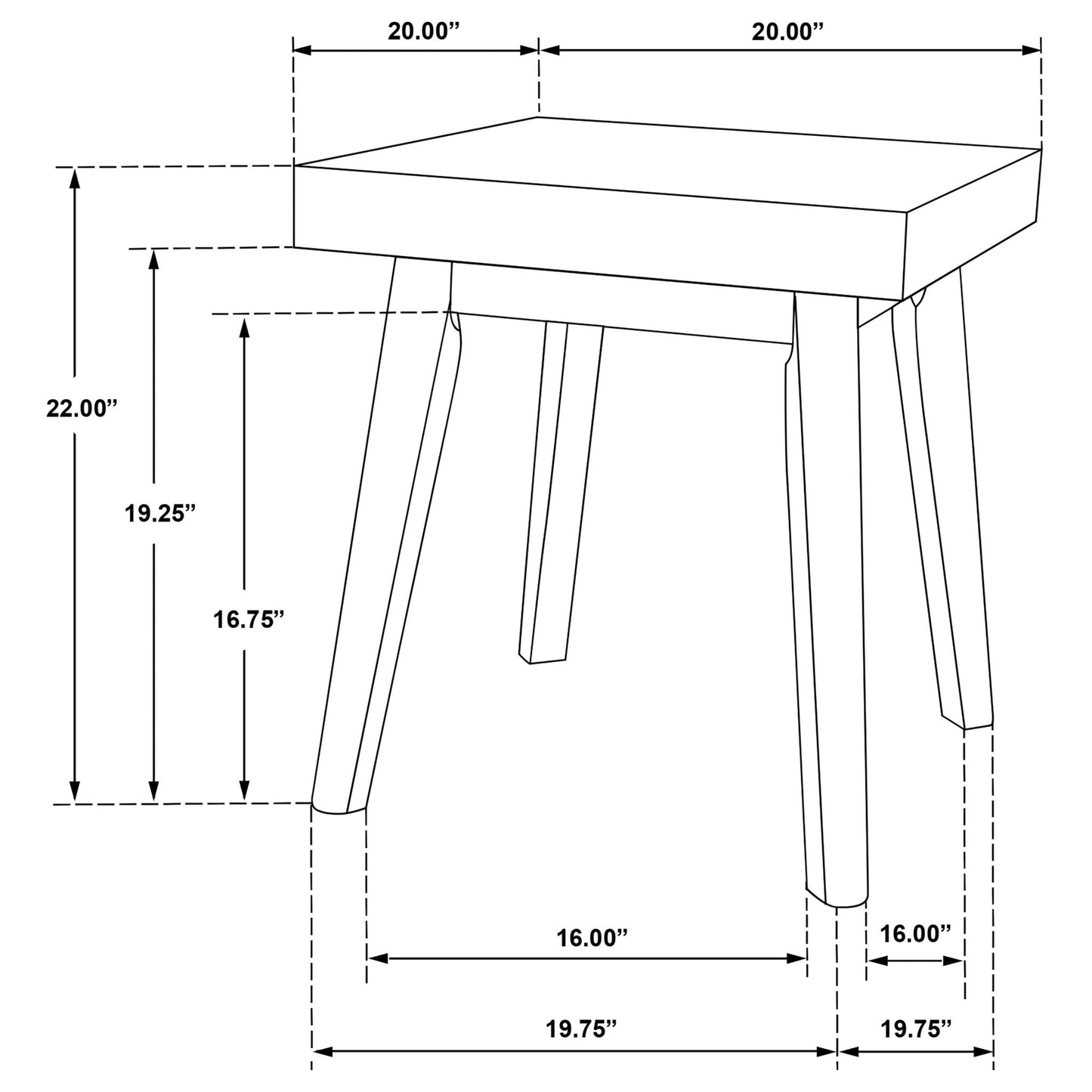 Aidan - 2 Piece Square Coffee And End Table Set - Walnut