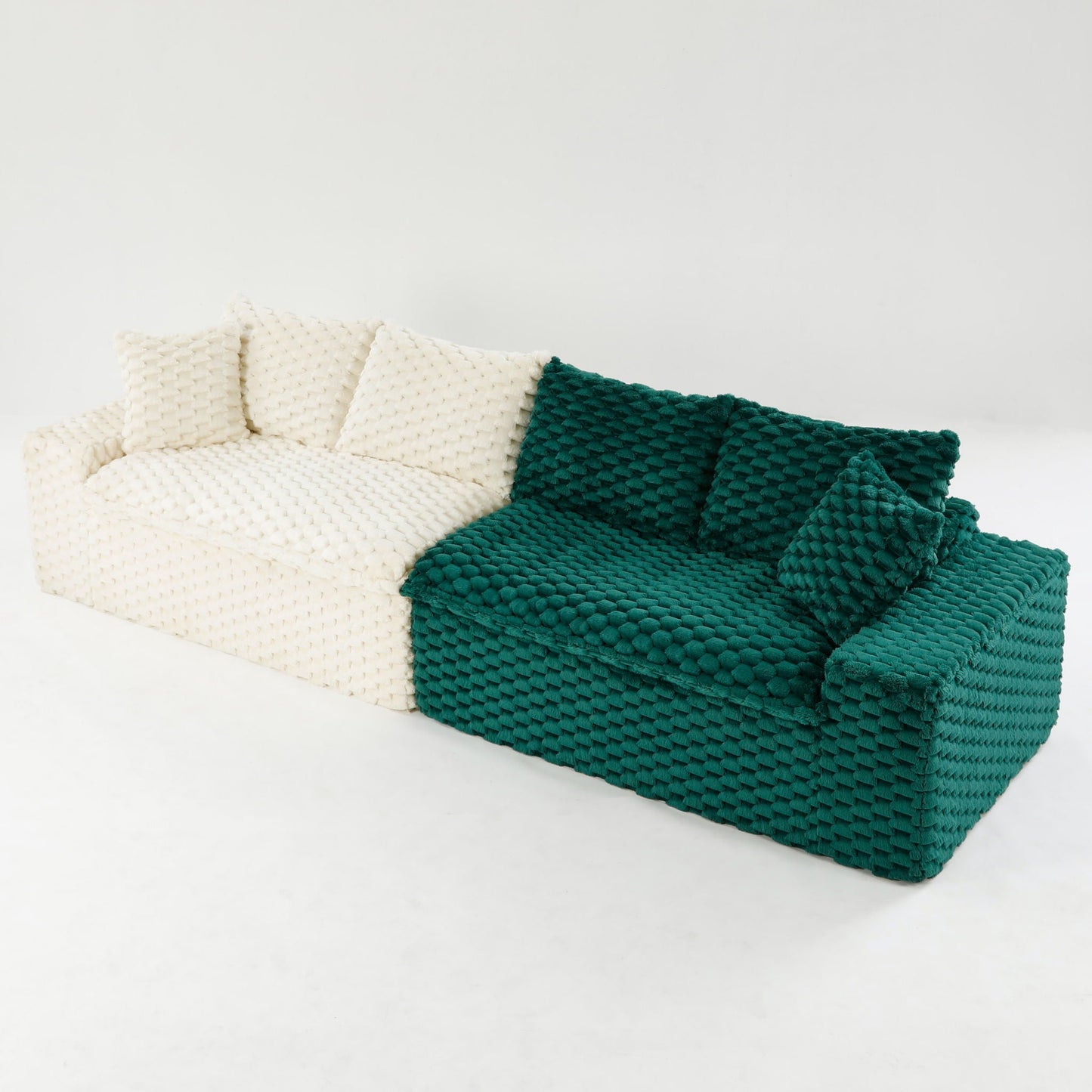 Multifunctional Sofa Pink Black, Fits 4 People
