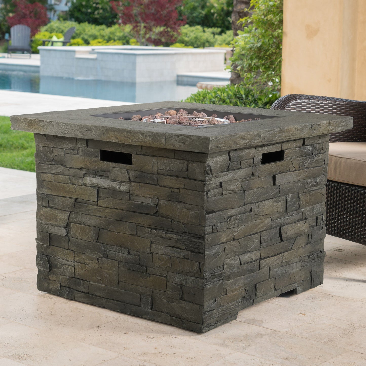 33' SQUARE MGO FIRE PIT - 40000 BTU.