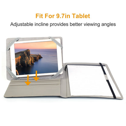 Organizer Case For 9.7in Tablet PC Business Tablet Portfolio w/ A5 Notepad Paper Pad Card Holder