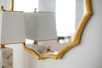 Round Sunburst Wall Mirror With, Wall Decor Mirror For Entryway Bedroom Living Room - Gold