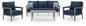 Gali - Sofa / Chairs / Table Set (Set of 4) - Gray / Blue