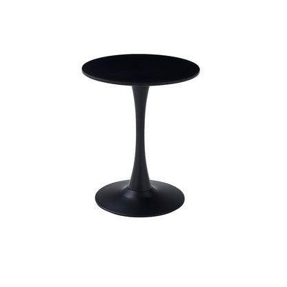 Black Round Dining Table with MDF Top and Matte Iron Base