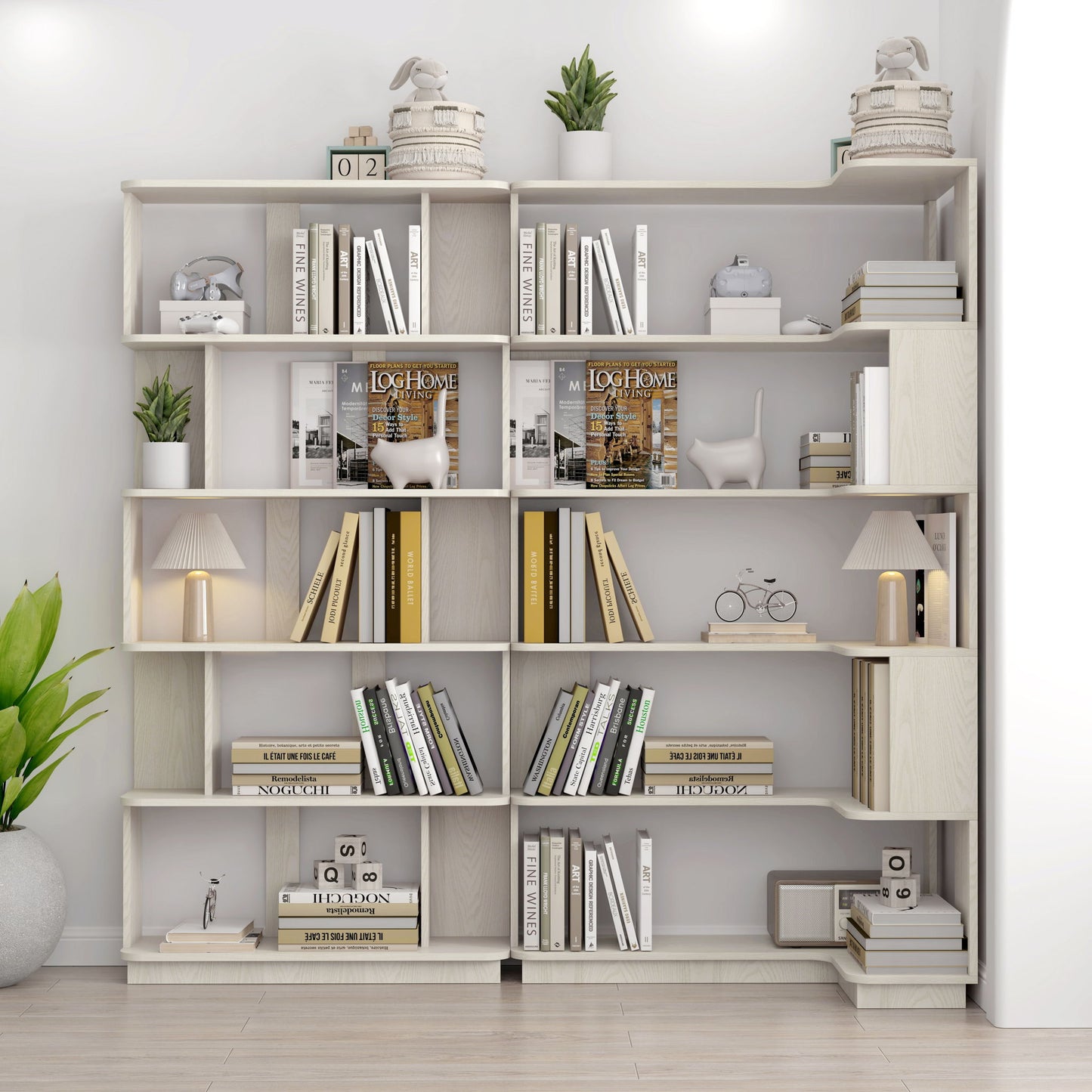 Modern 5 Tier Open Storage Bookcase