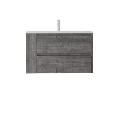 36 Inch Floating Bathroom Vanity with Sink, Soft-Close Door, Ceramic Sink, Plywood