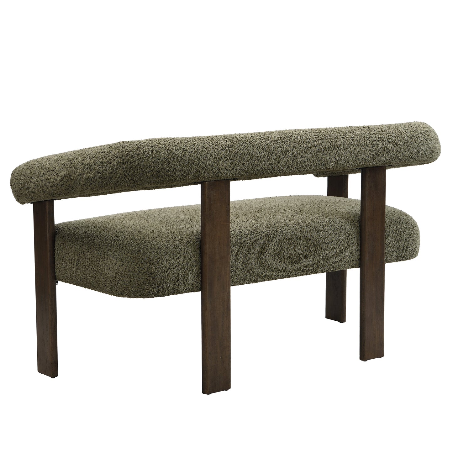 Round Armrest Loveseat (Green + Brown)