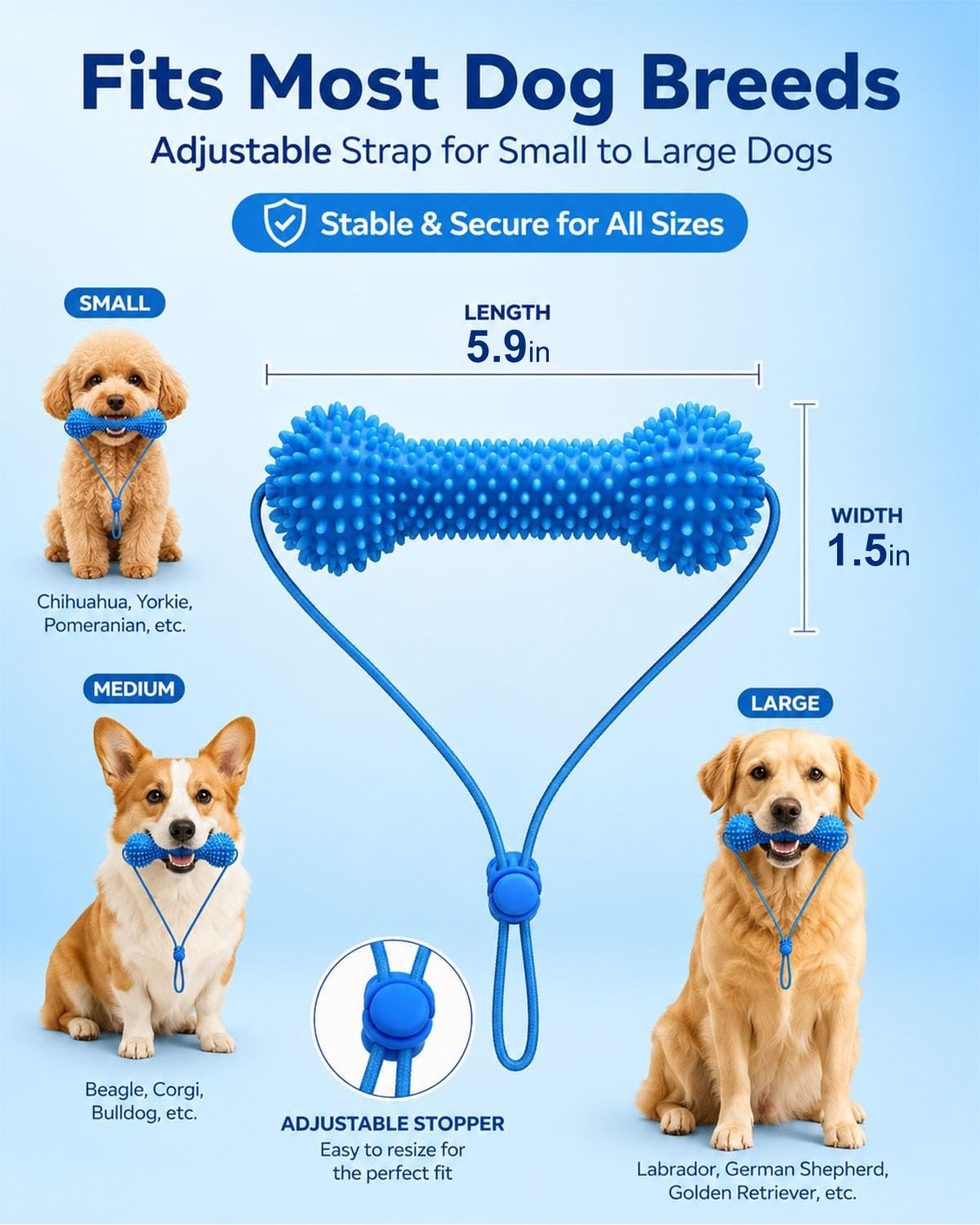 Dual-Action Canine Dental Prop, Bite And Brush Dental Toy For Dogs, Teeth Cleaning Fresh Dog Tartar And Plaque Remover, Woof Tooth Hard Off, Brushing Toothbrush Tools Care Chew Toys 1PC