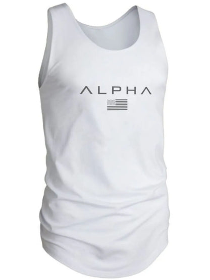 Men's US Flag Round Neck Tank