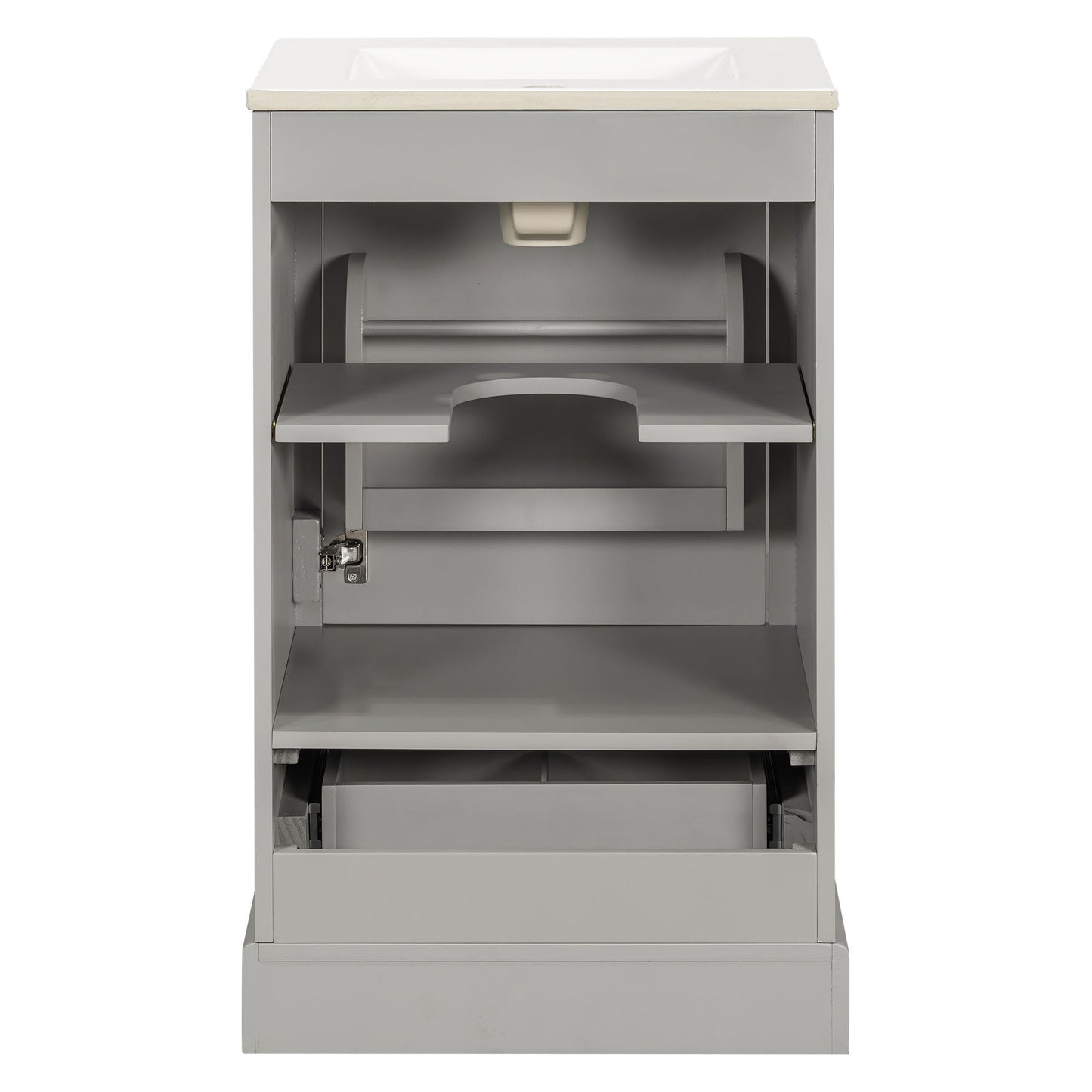 Bathroom Vanity With Sink, Soft Close Door, Adjustable U-Shaped Shelf