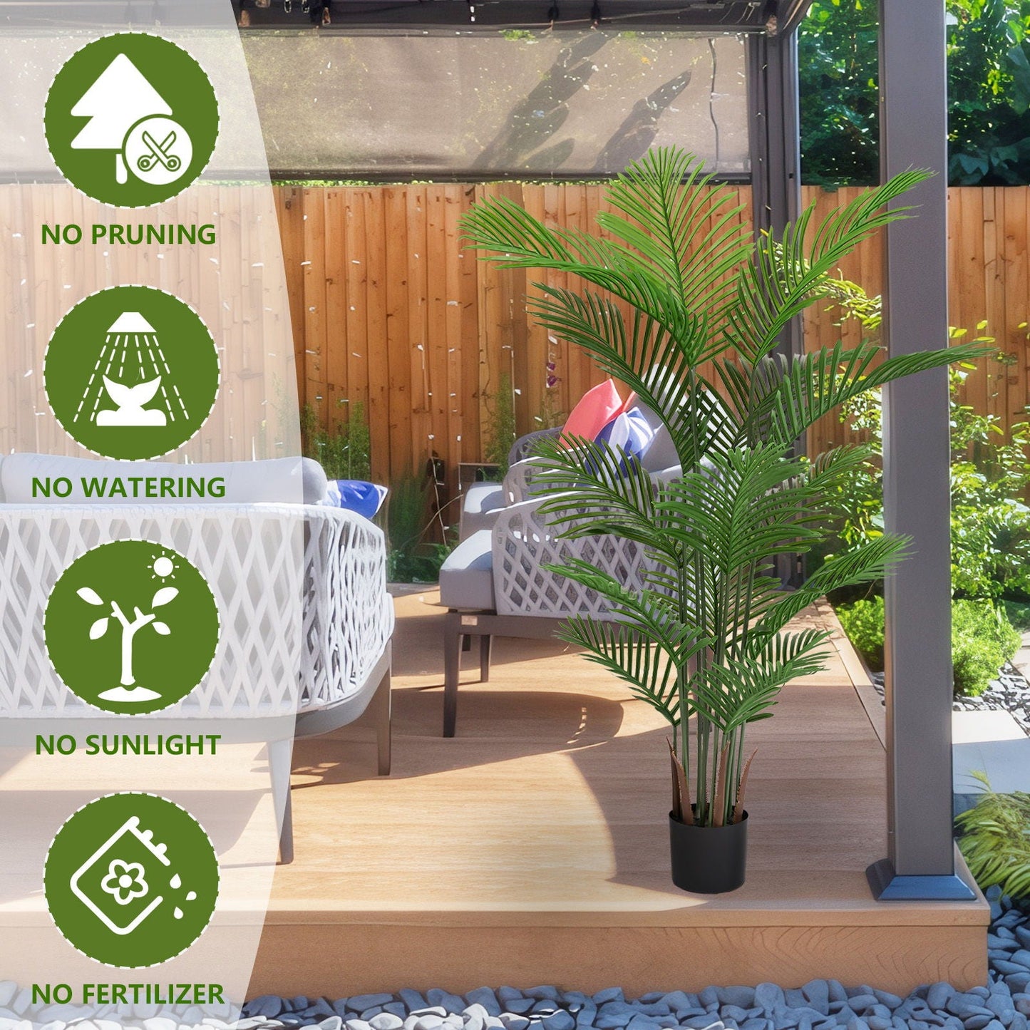 Simulate Plastic Flower Boxes With Leaves For Outdoor Home Decor (Set of 2) -