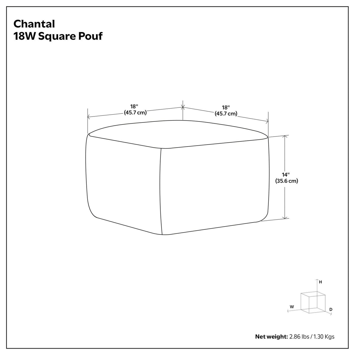 Chantal - Round Pouf - White