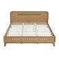 Pine Solid Wood Queen Size Bed, Rustic Yellow