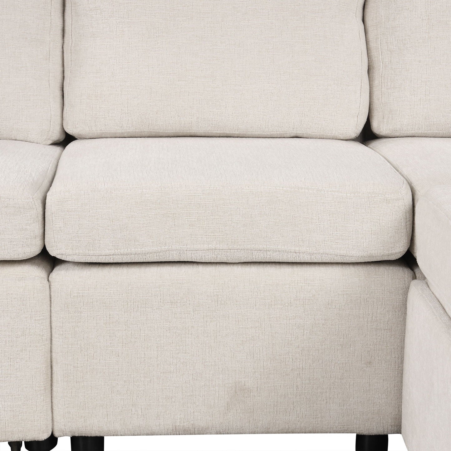 Modern 2 Seater Loveseat Sofa With Pull-Out Bed, Fabric, Built-In USB Ports & Cup Holders