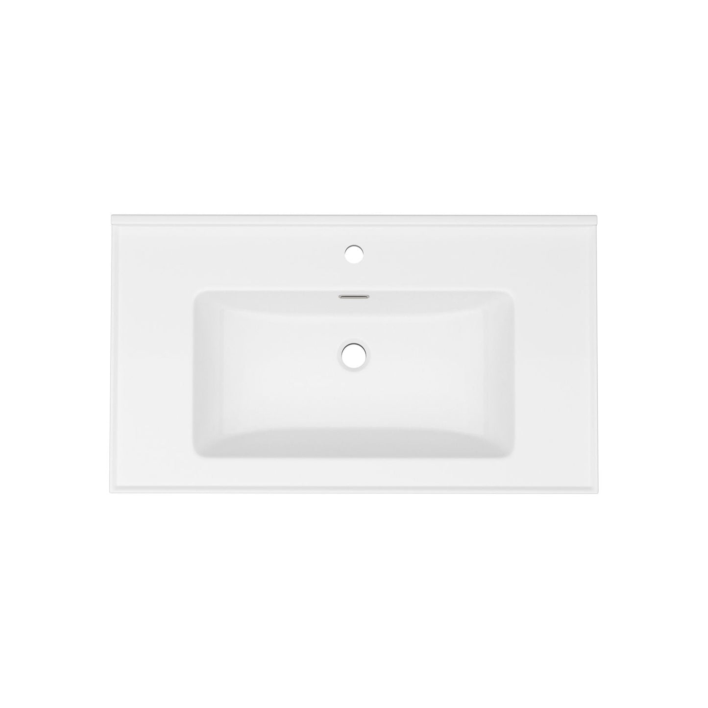 Modern Rectangular Vanity Top With Overflow For Bathroom