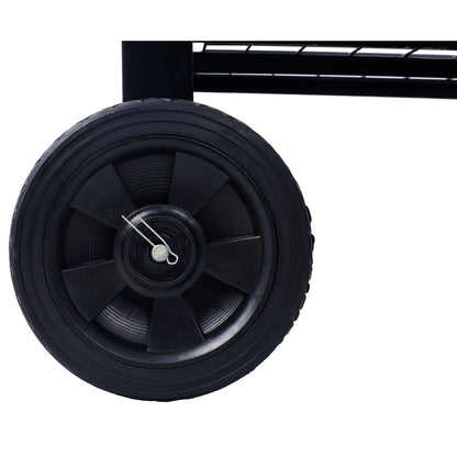 Elevated Mobile Raised Ergonomic Metal Planter Garden Bed With Wheels Powder Coated Steel - Black
