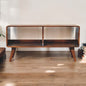 Curved Double Slot Media Unit - Dark Brown