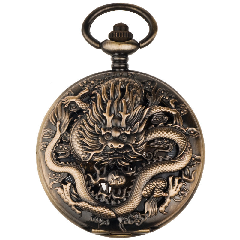 12-zodiac-animal Relief Mechanical Skeleton Watch With Roman Numeral Dial