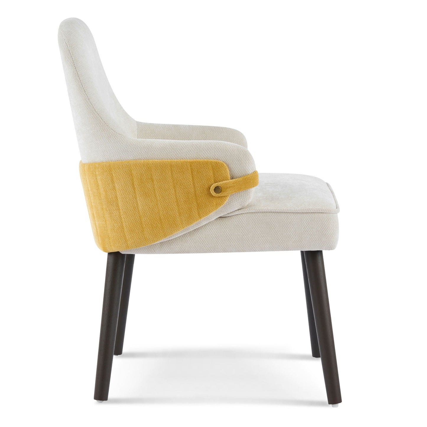 Indoor Dining Chair Set of 2 with Sturdy Frame - Beige / Yellow