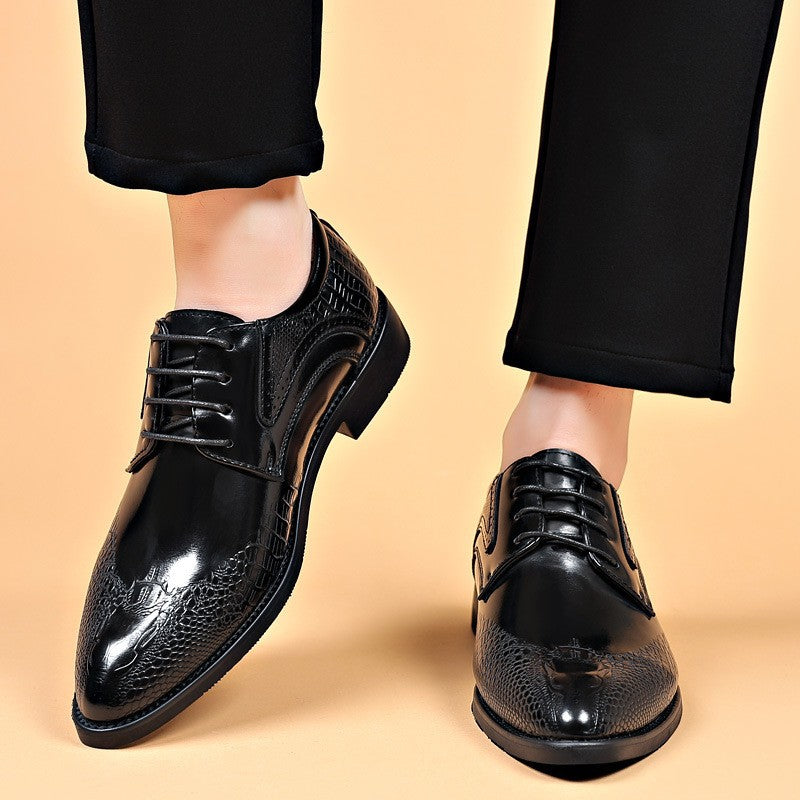 Mens Casual British-style Pointed-toe Leather Shoes Plus Size