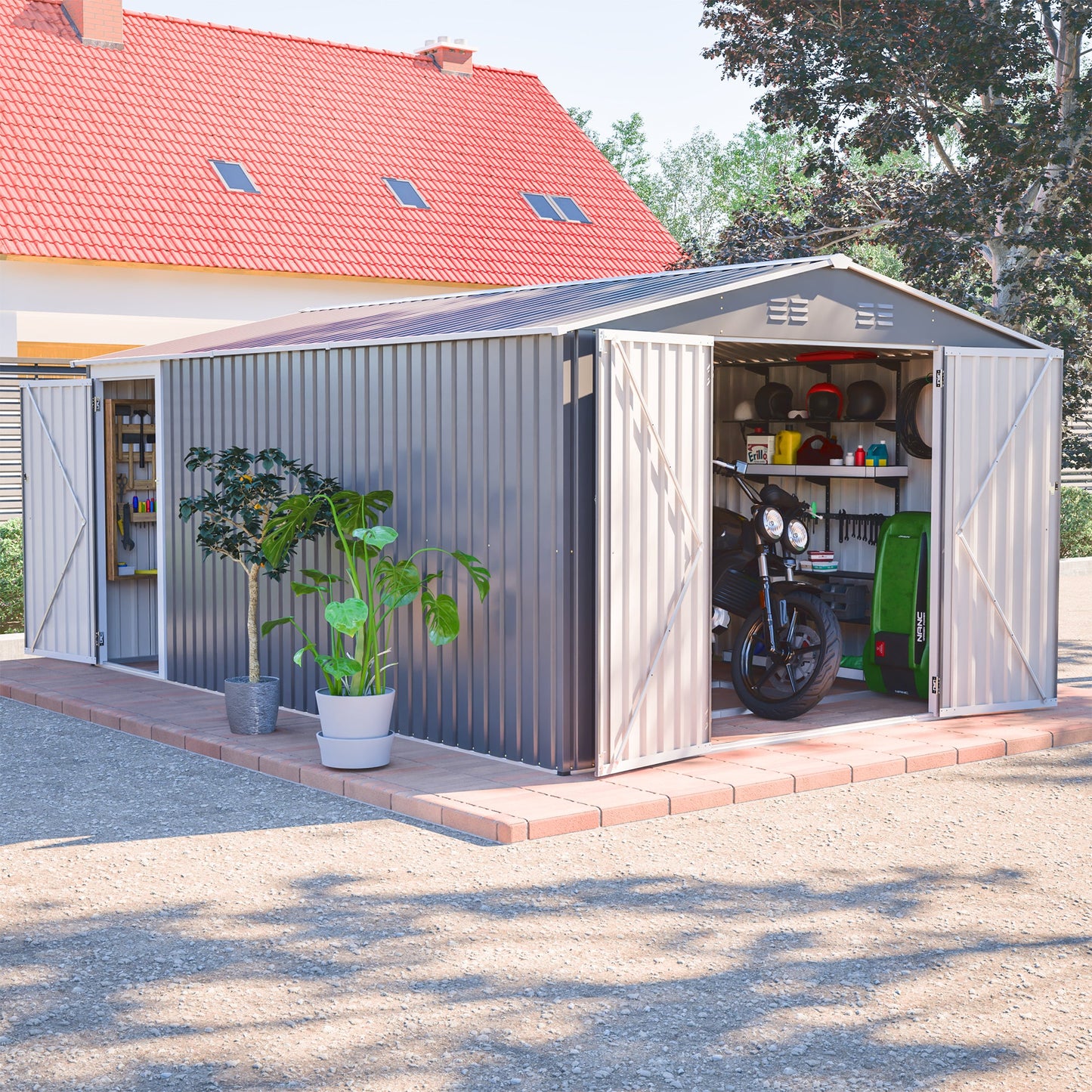 10x14 Ft Outdoor Metal Storage Shed
