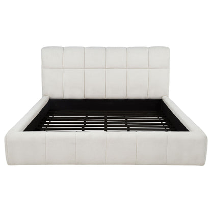 Nollet 48-inch Upholstered Eastern King Platform Bed Cream