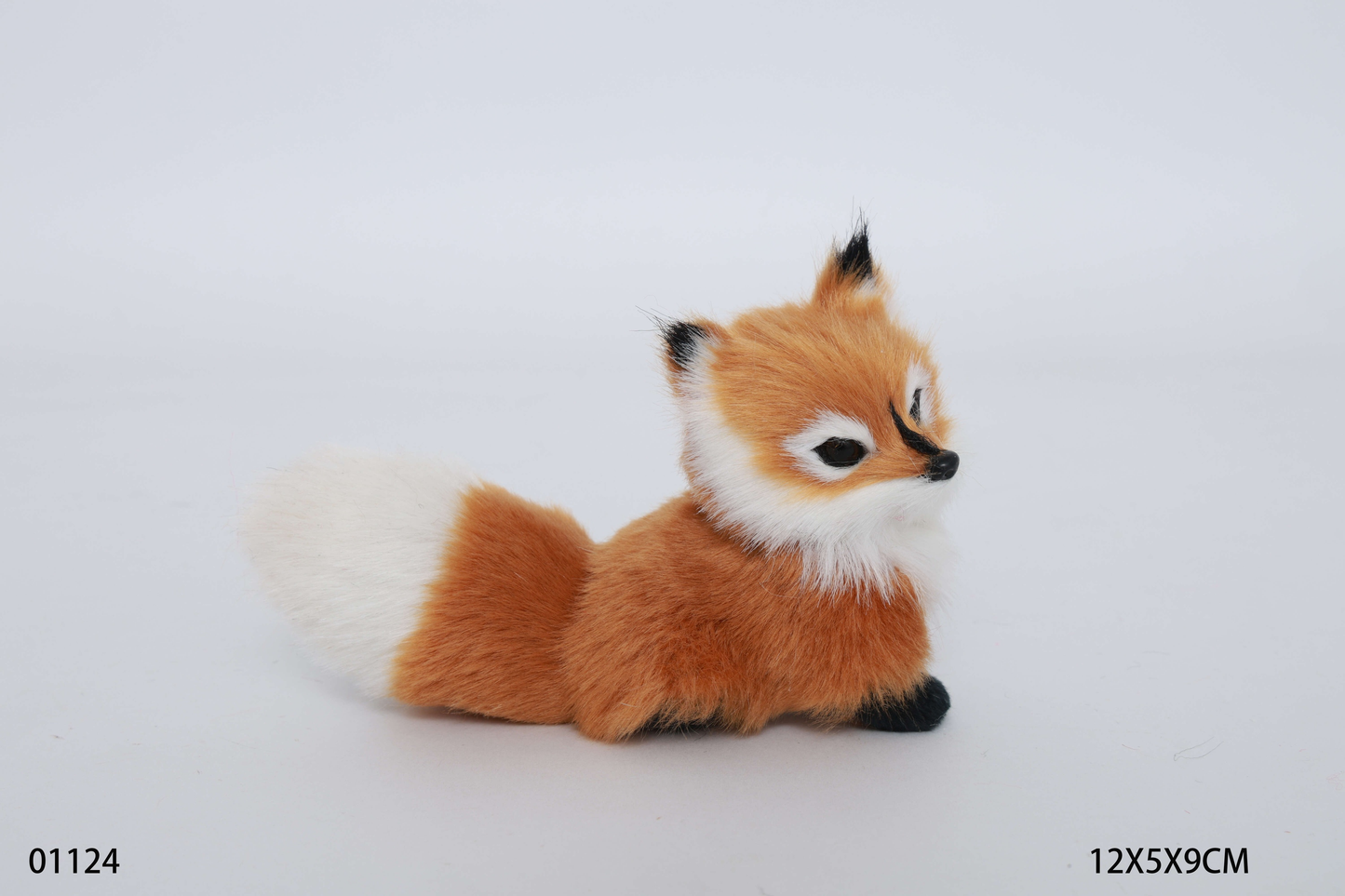 Creative imitation fox decoration-light brown-sitting with head up-1 piece
