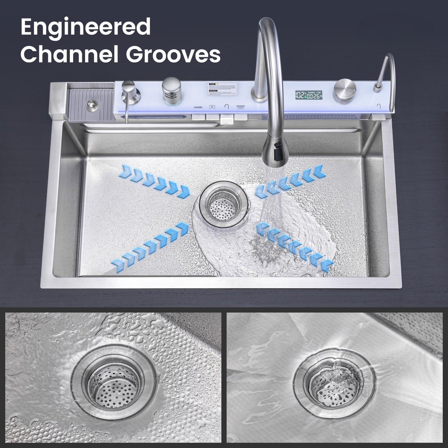 Pull-out Faucet Single Bowl Sink - 30"x18"
