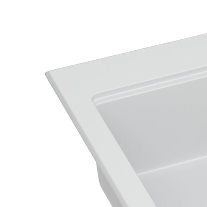 Quartz Kitchen Sink 30" X 22" Granite Composite Workstation Drop In Sink - White