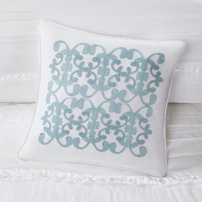 5 Piece Microfiber Ruffled Comforter Set - White California King