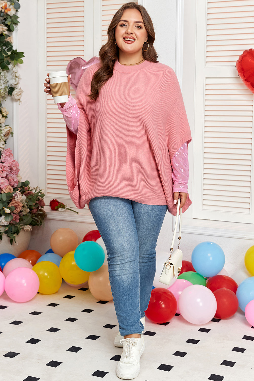Maci Sleeve Poncho Style PLUS Sweater