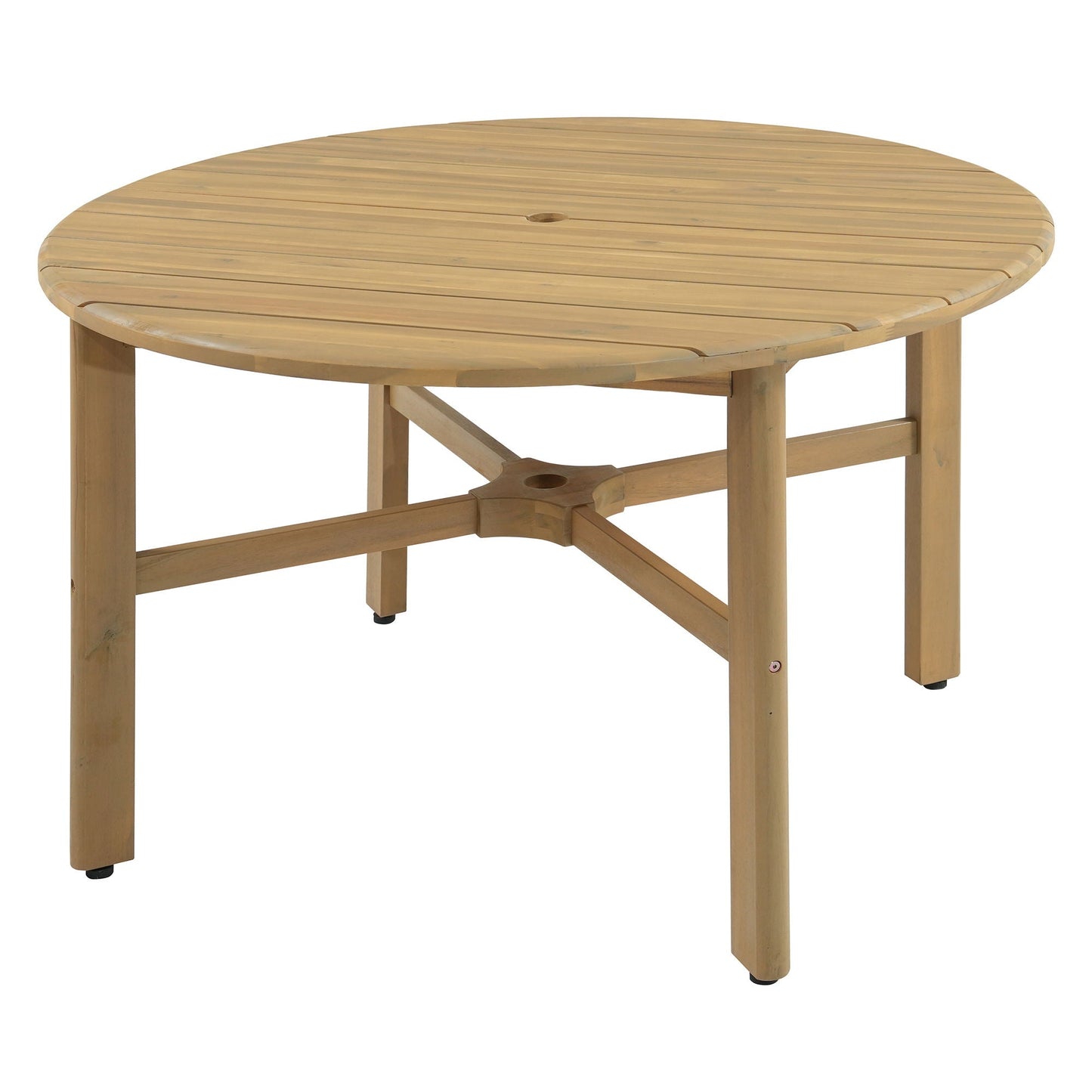 5 Piece Round Patio Table & Cushioned Armrest Chairs, Outdoor Dining Set With Umbrella Hole