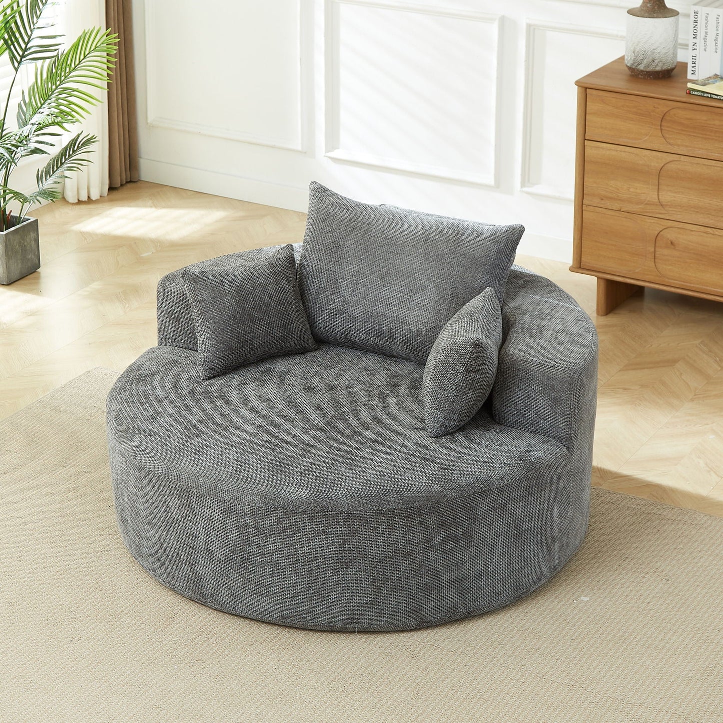 Single Sofa, Sleeper Chair For Living Room - Gray