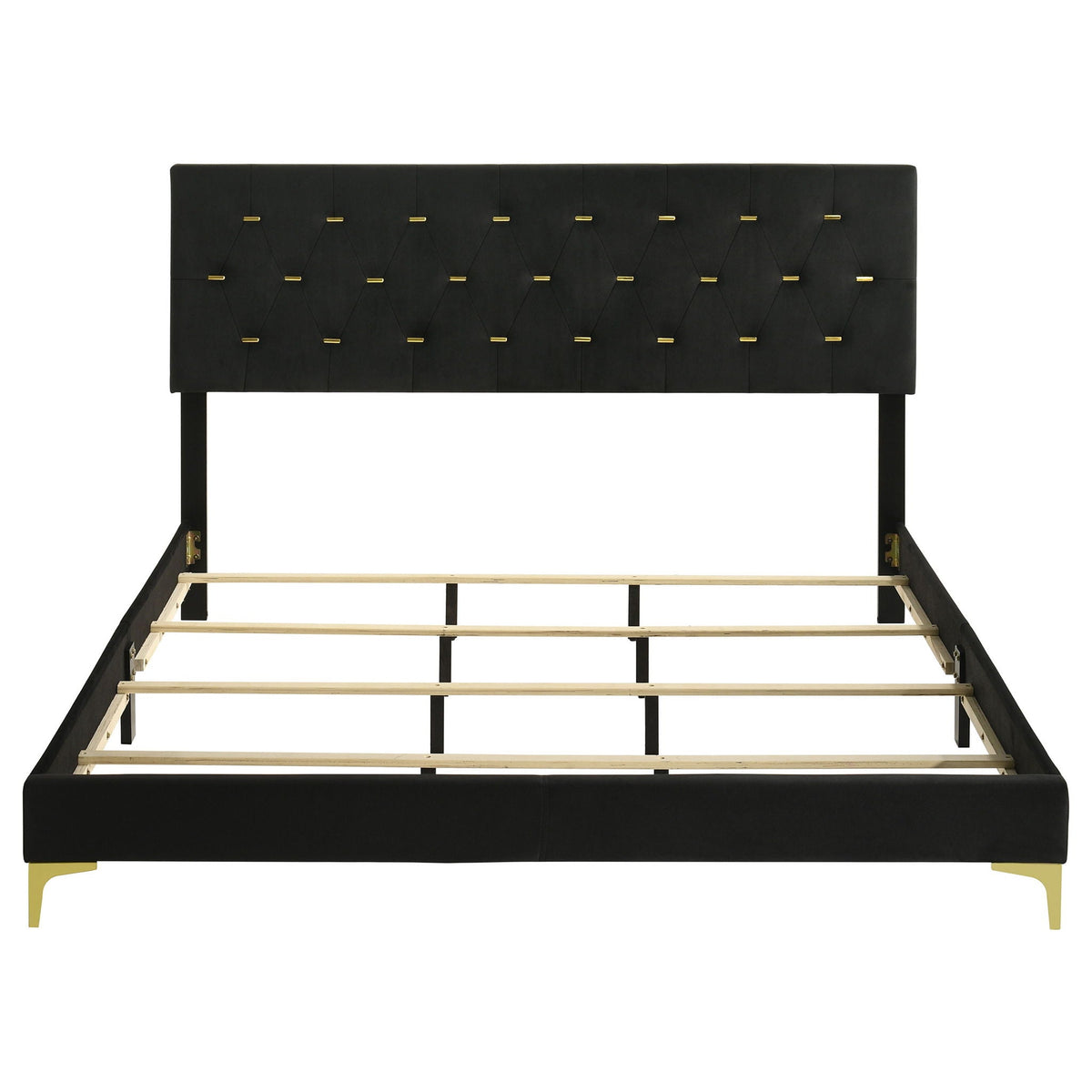 Kendall Upholstered California King Panel Bed Black