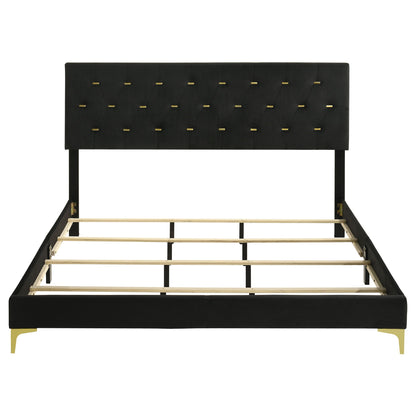Kendall Upholstered California King Panel Bed Black