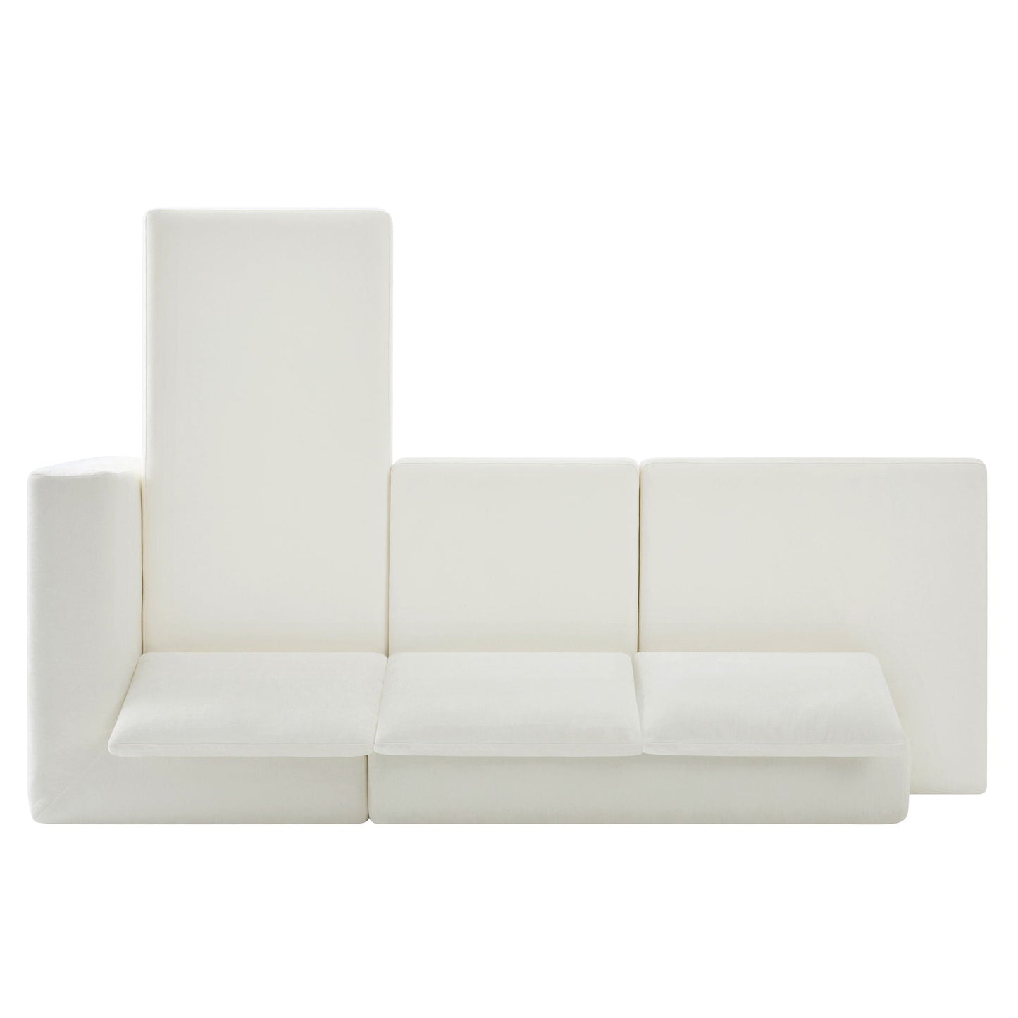 L-Shaped Modular Sofa With Double Layer Cushion